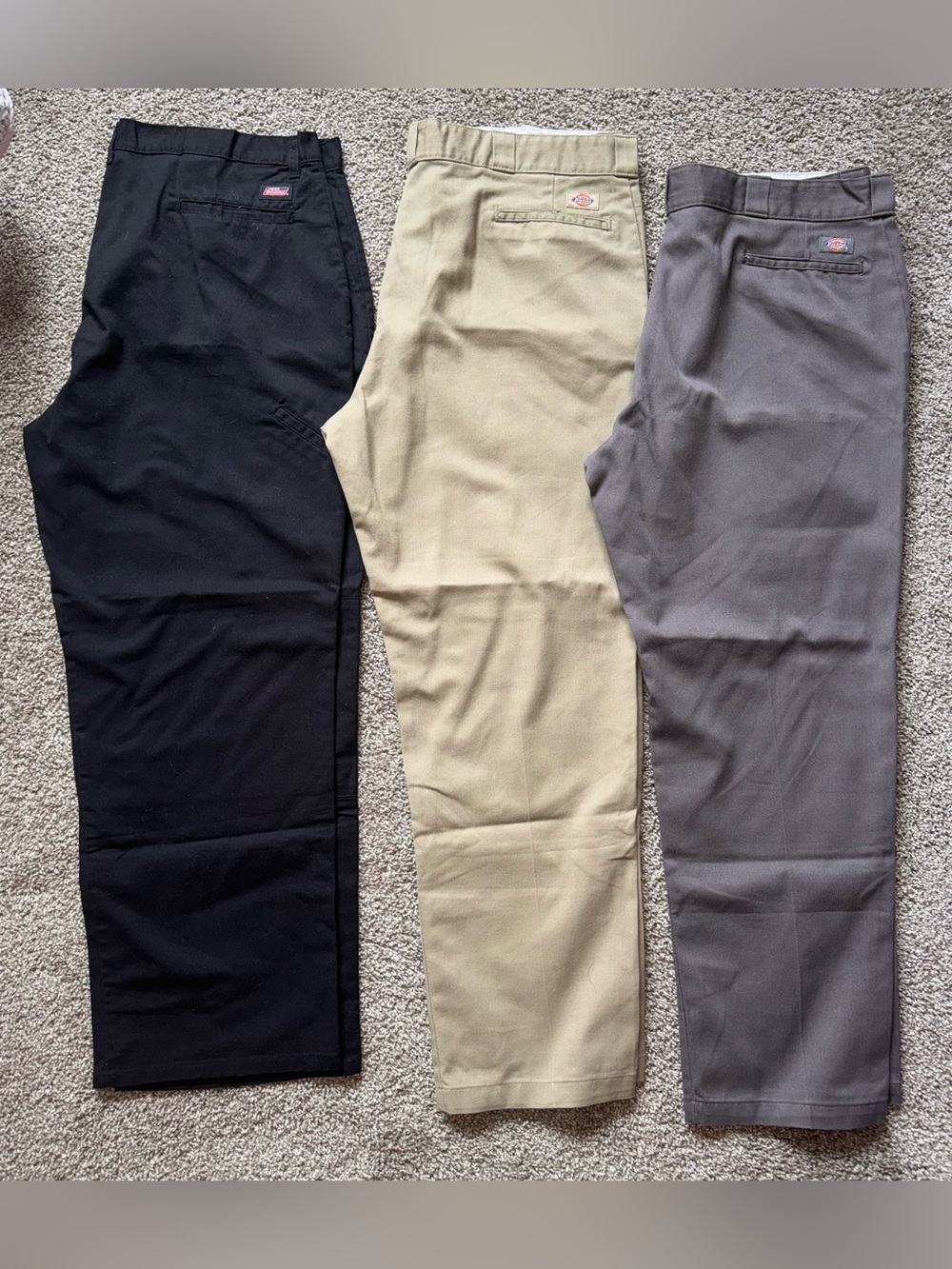 Dickies Men’s Pants in Black, Tan, and Gray 44x32